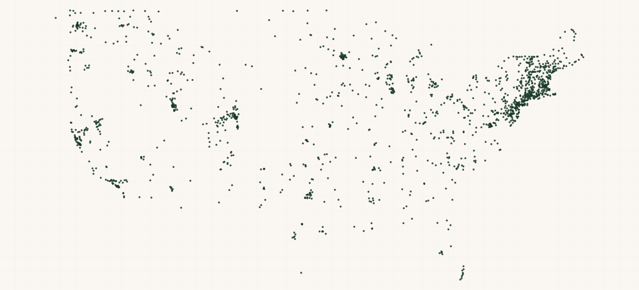 Map of where the Marker Retailers are
