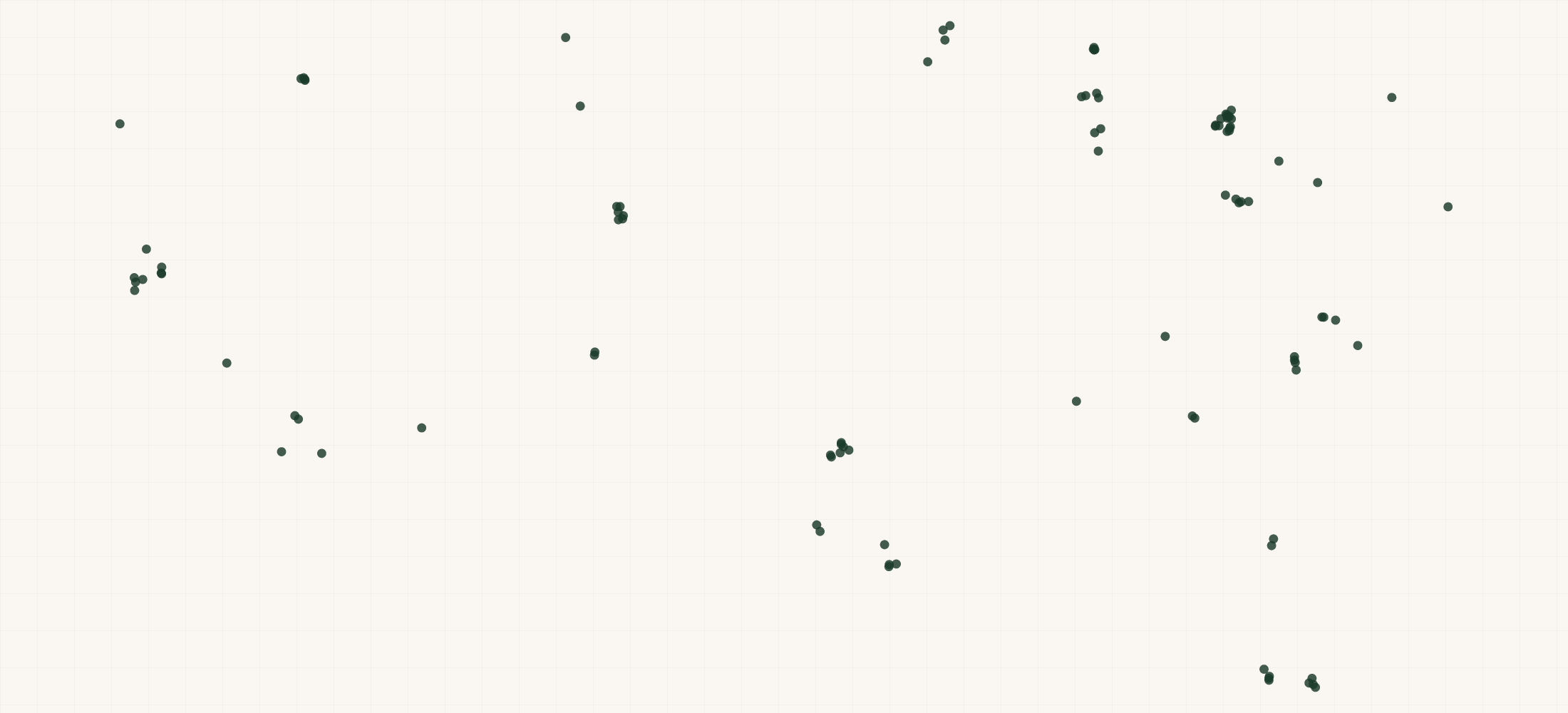 Map of where the Martinizing Cleaners Locations are