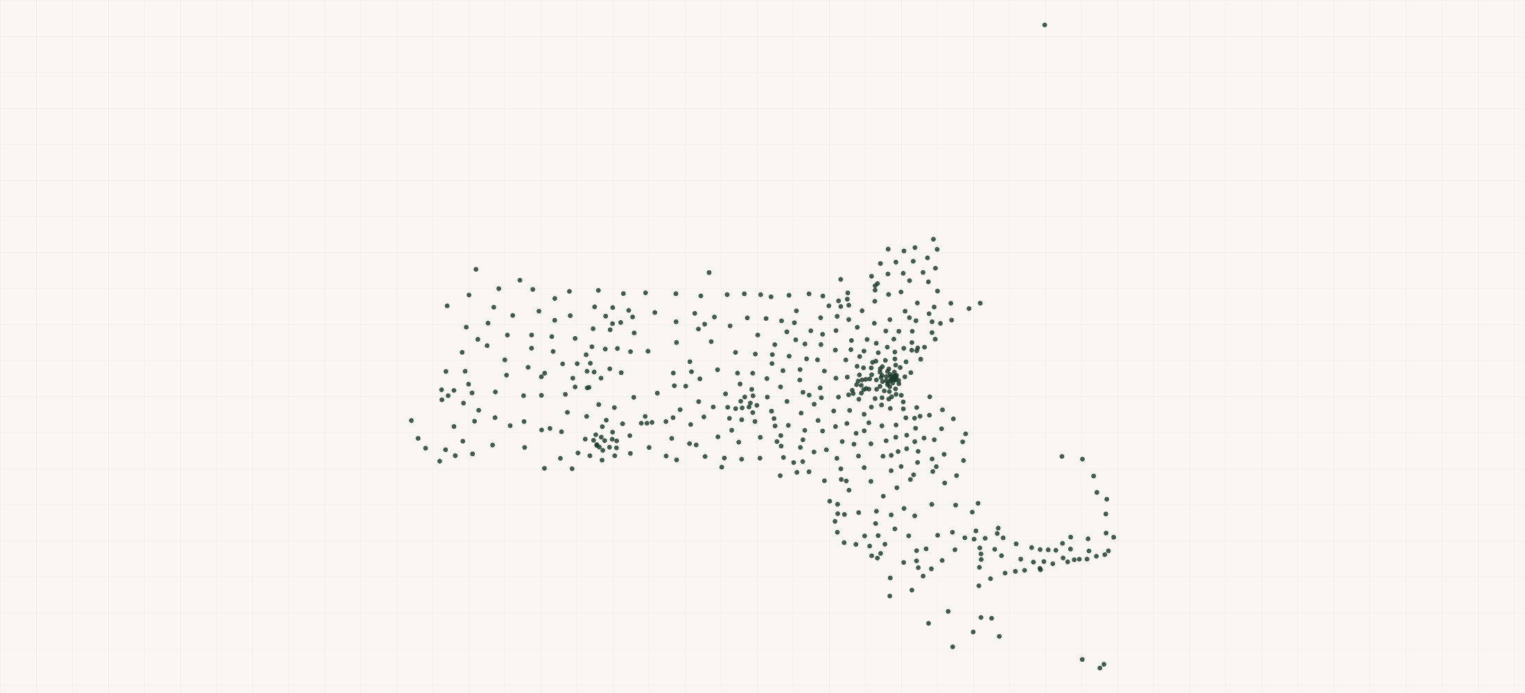 Map of where the Massachusetts Nonprofits are