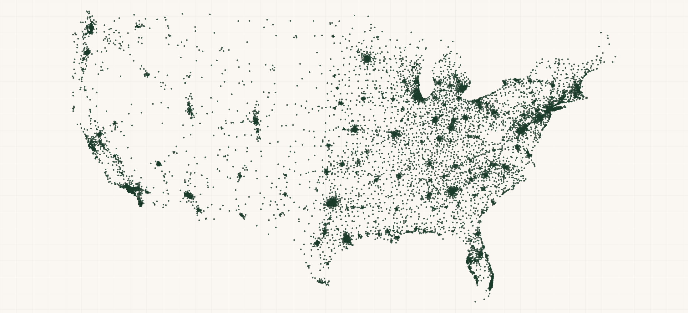 Map of where the McDonald's Locations are