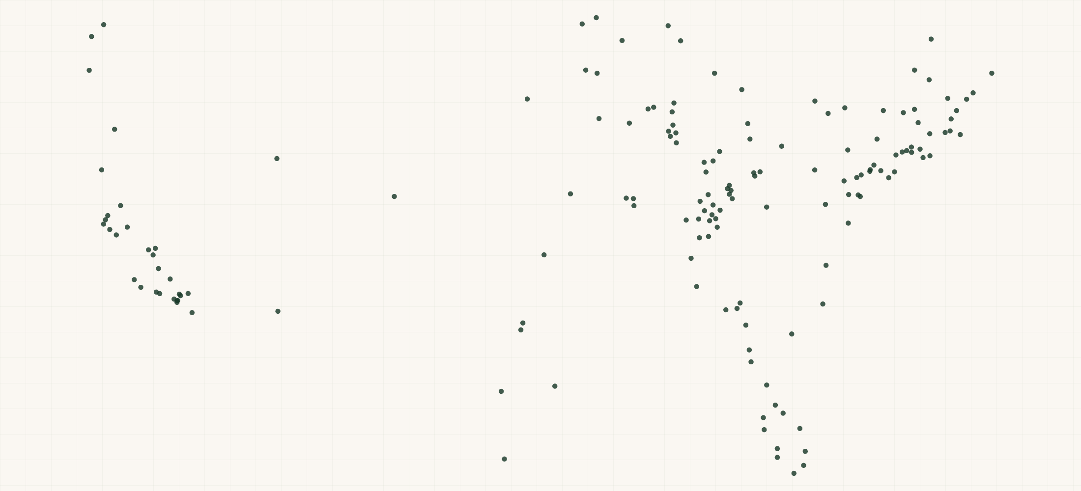 Map of where the Mean Green Products Retailers are