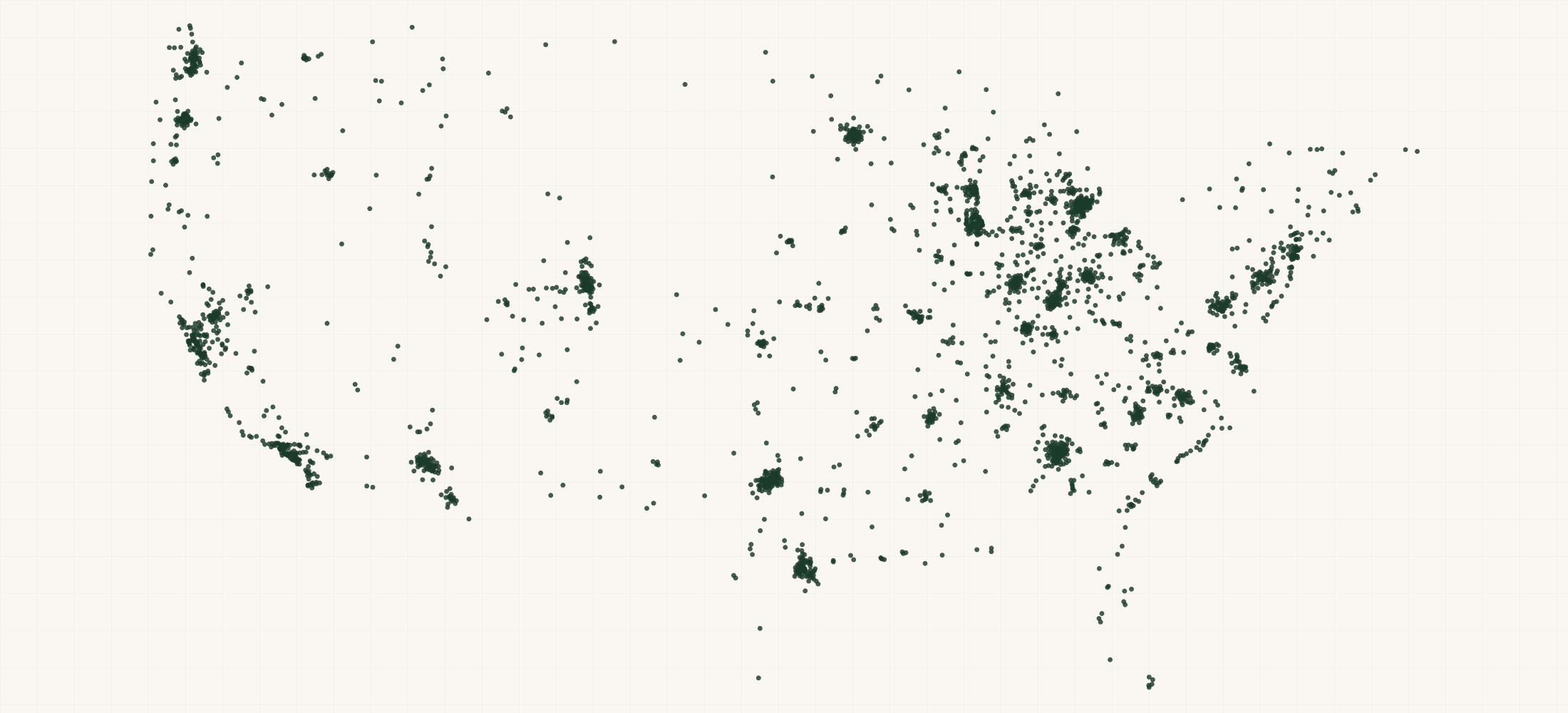 Map of where the Meati Retailers are