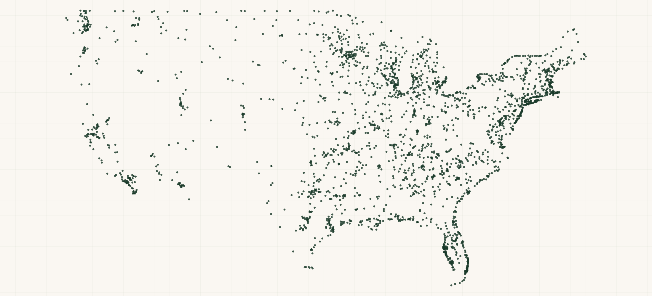 Map of where the Mercury Racing Retailers are