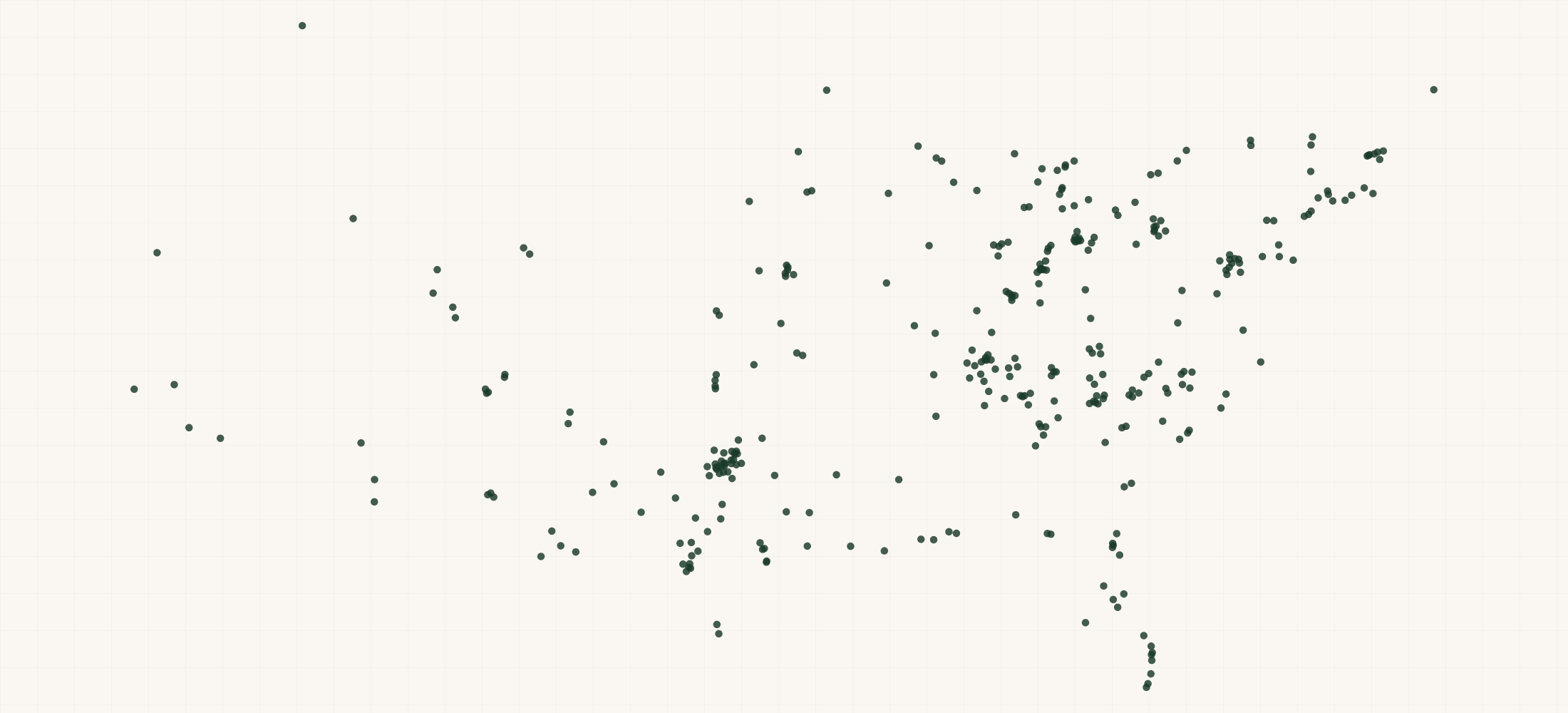 Map of where the Micallef Cigars Retailers are