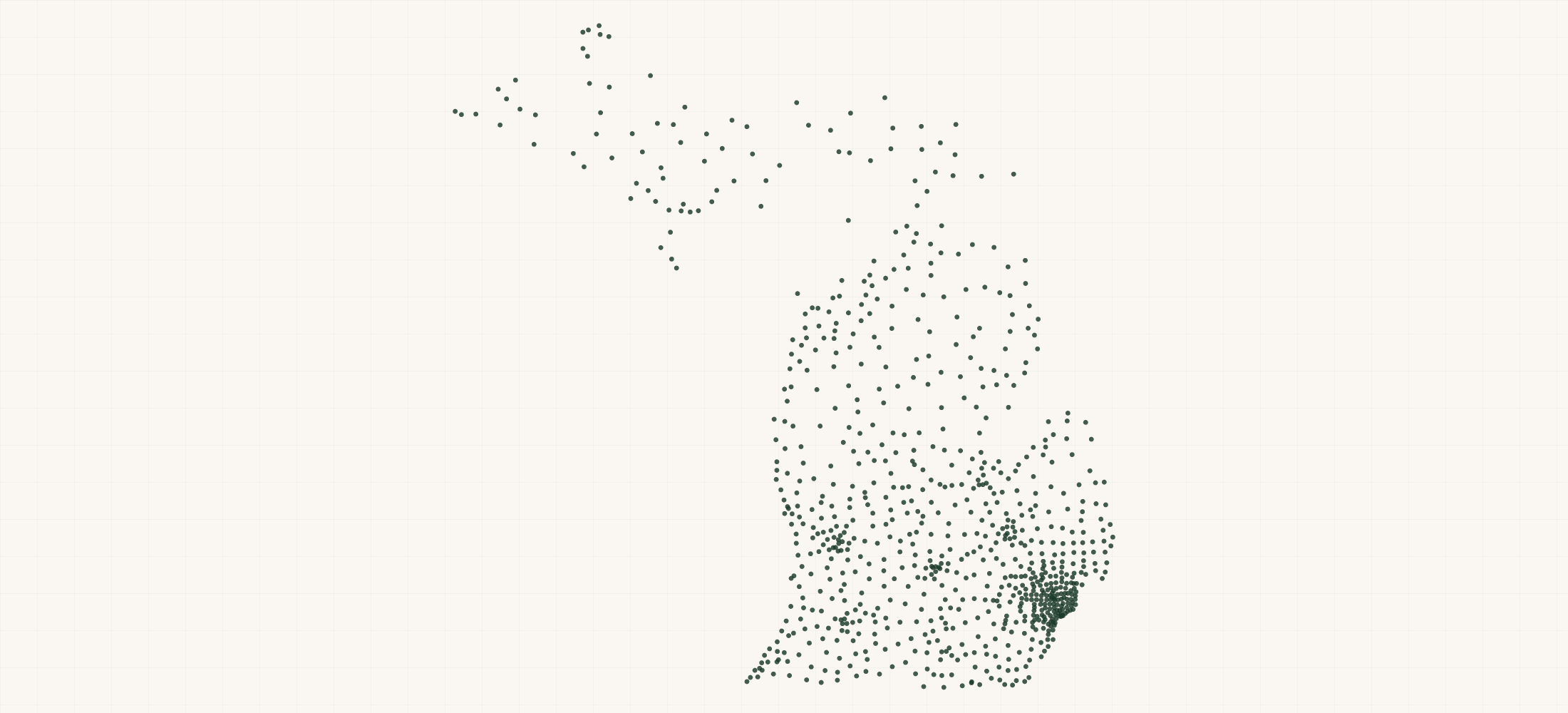 Map of where the Michigan Healthcare Organizations are