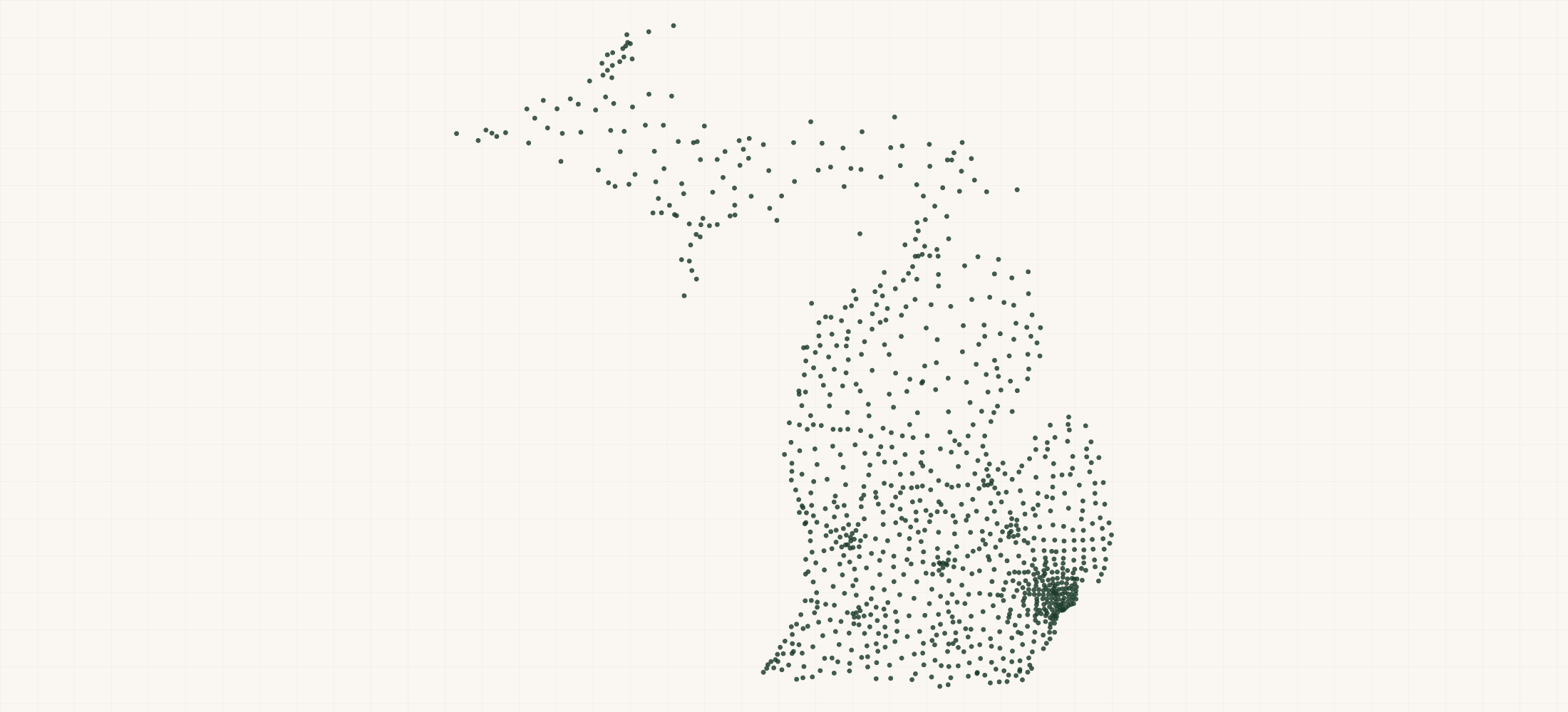 Map of where the Michigan Nonprofits are