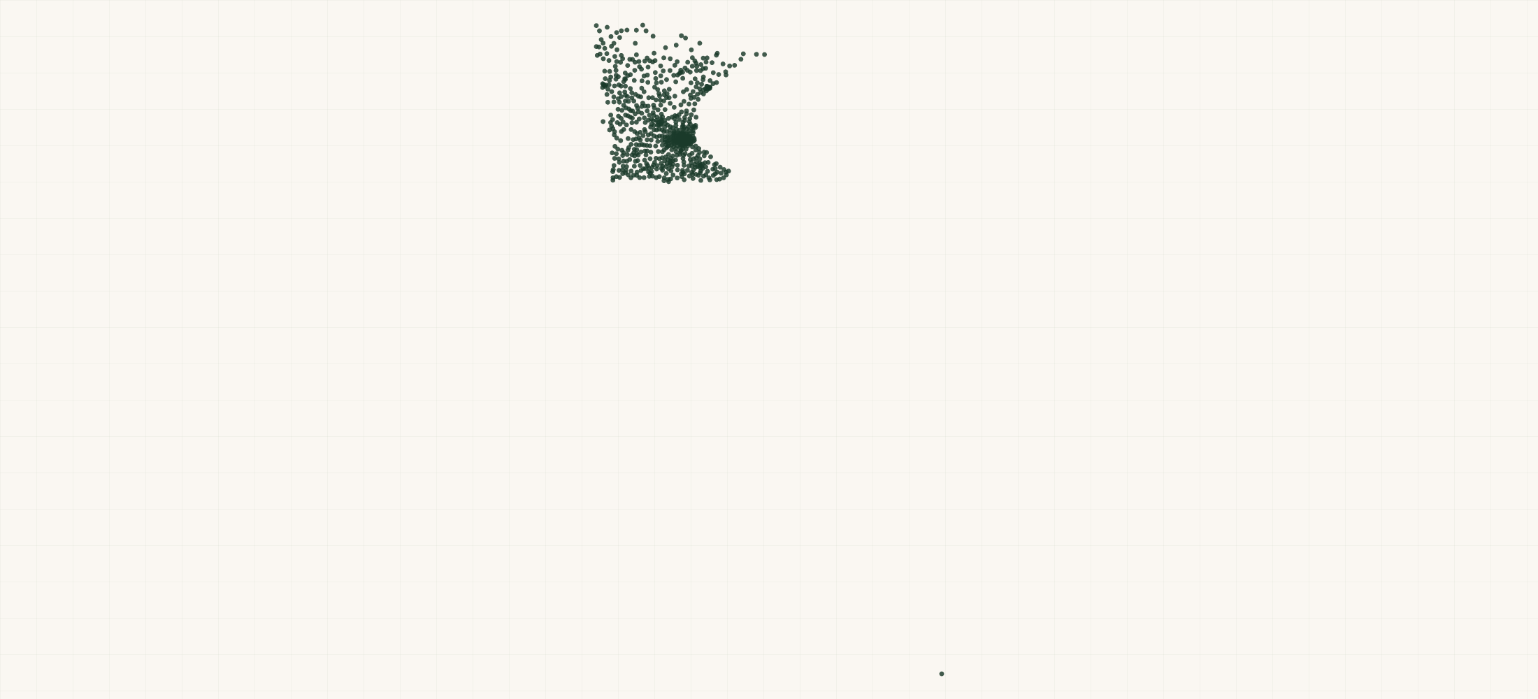 Map of where the Minnesota Federal Contractors are