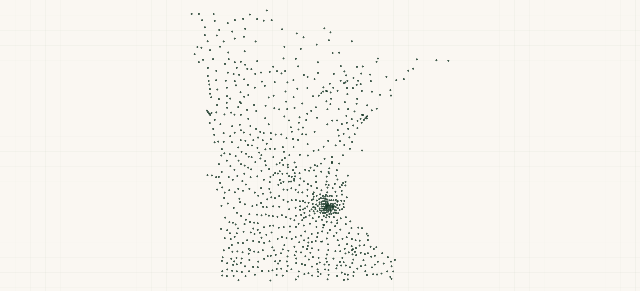 Map of where the Minnesota Nonprofits are