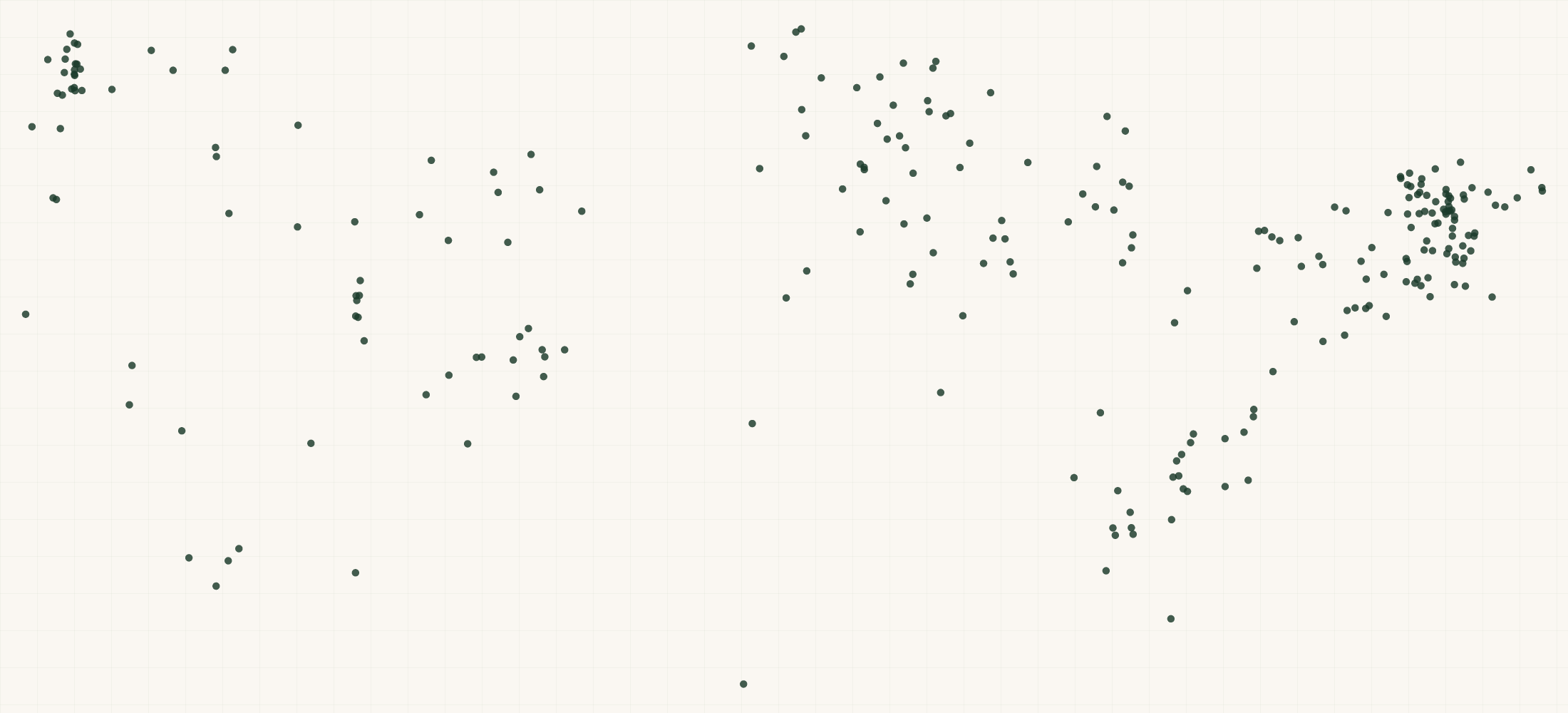 Map of where the Minus33 Merino Wool Retailers are