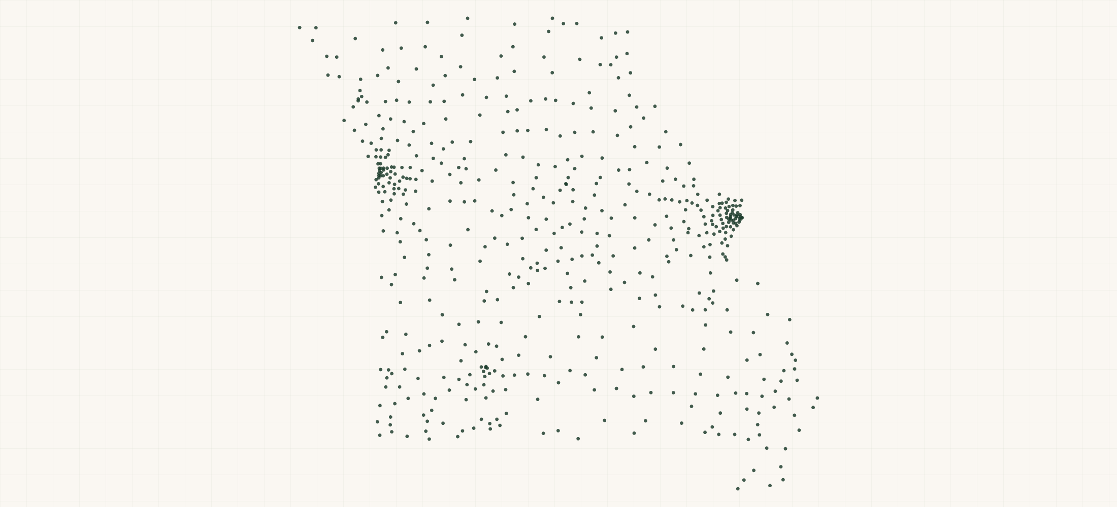 Map of where the Missouri Bank Branches are