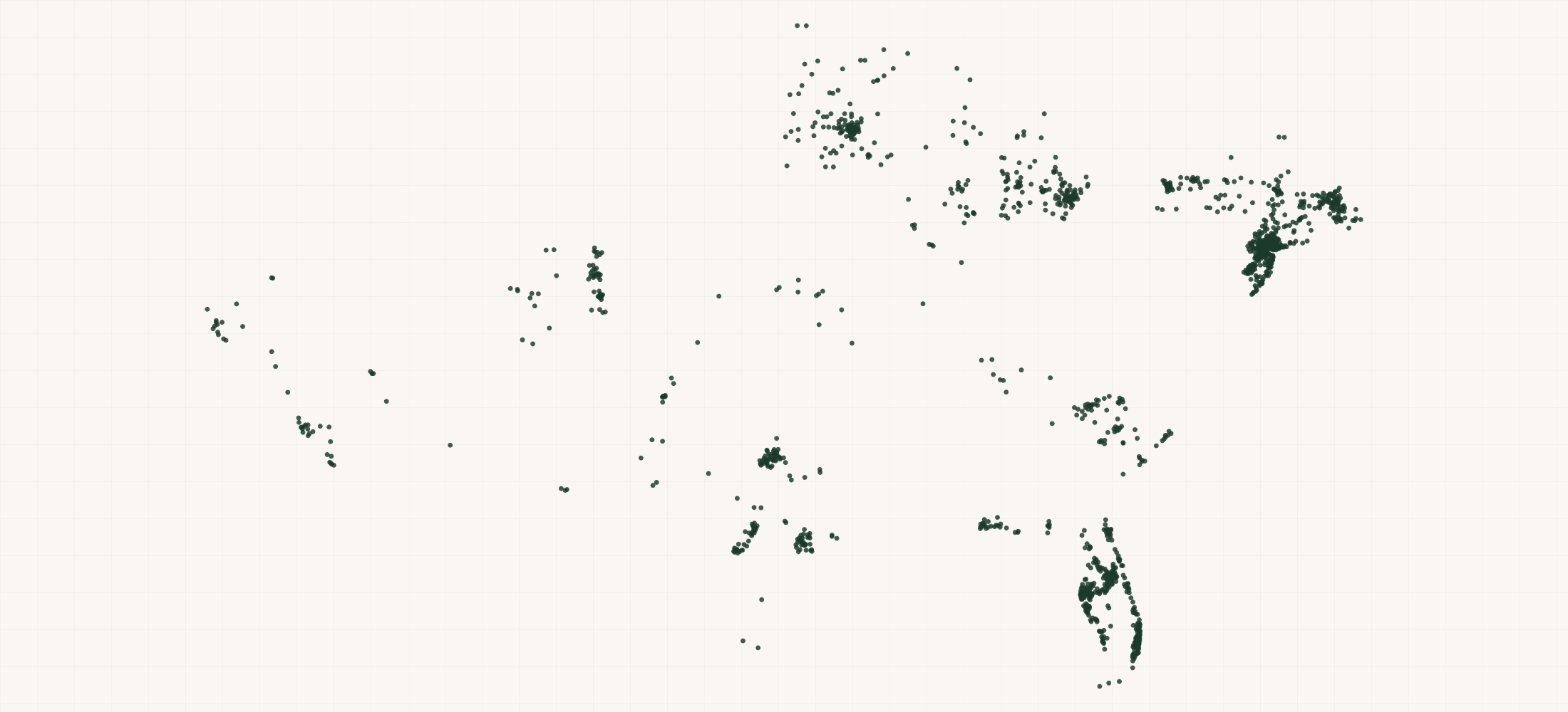 Map of where the Misunderstood Whiskey Co Retailers are