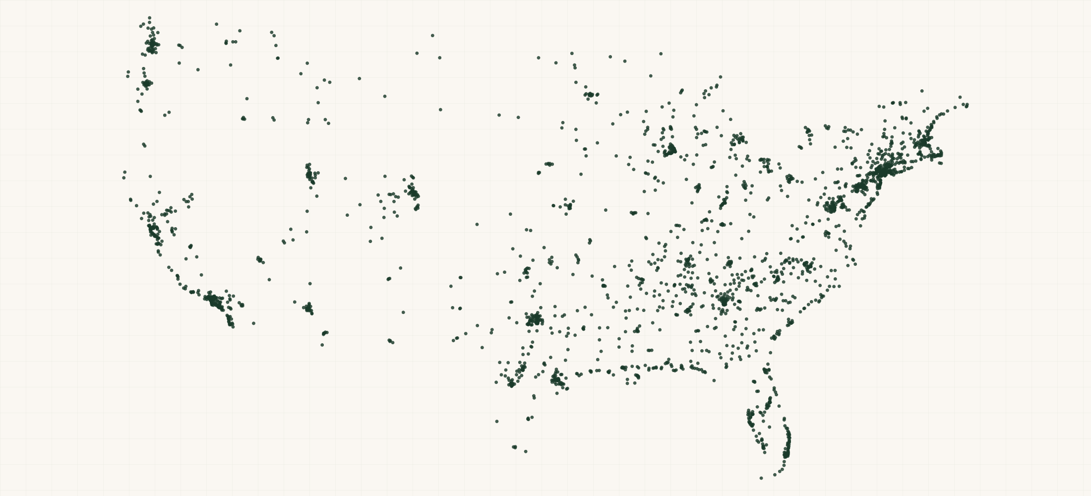 Map of where the Mon Ami Retailers are