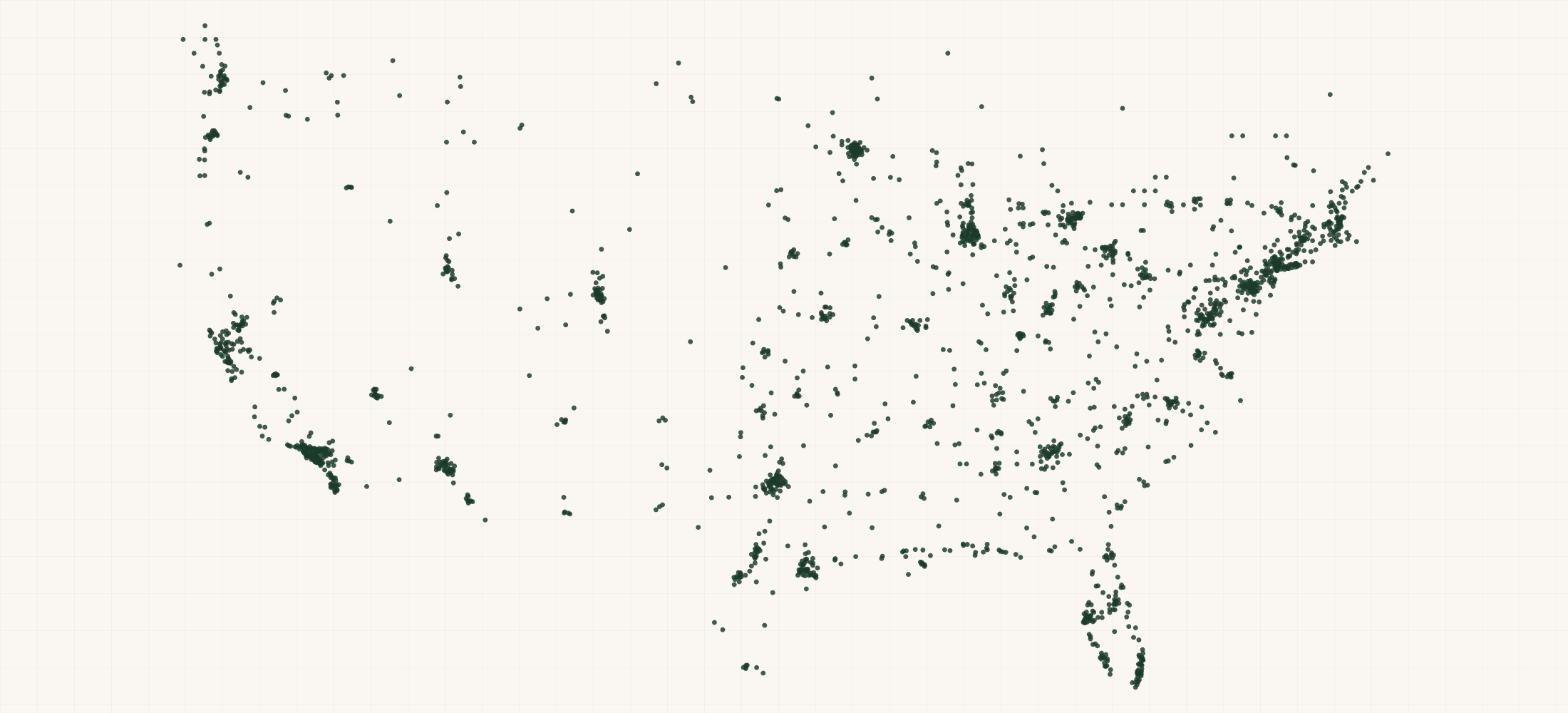 Map of where the Morphe Retailers are