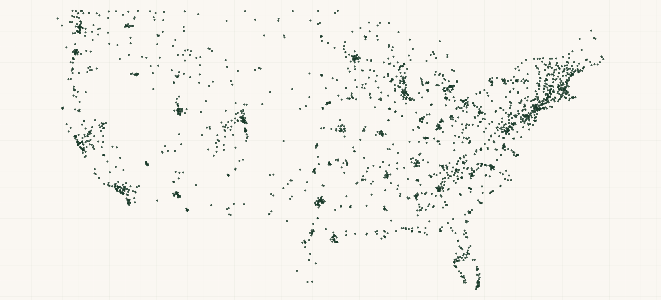 Map of where the MSR Retailers are