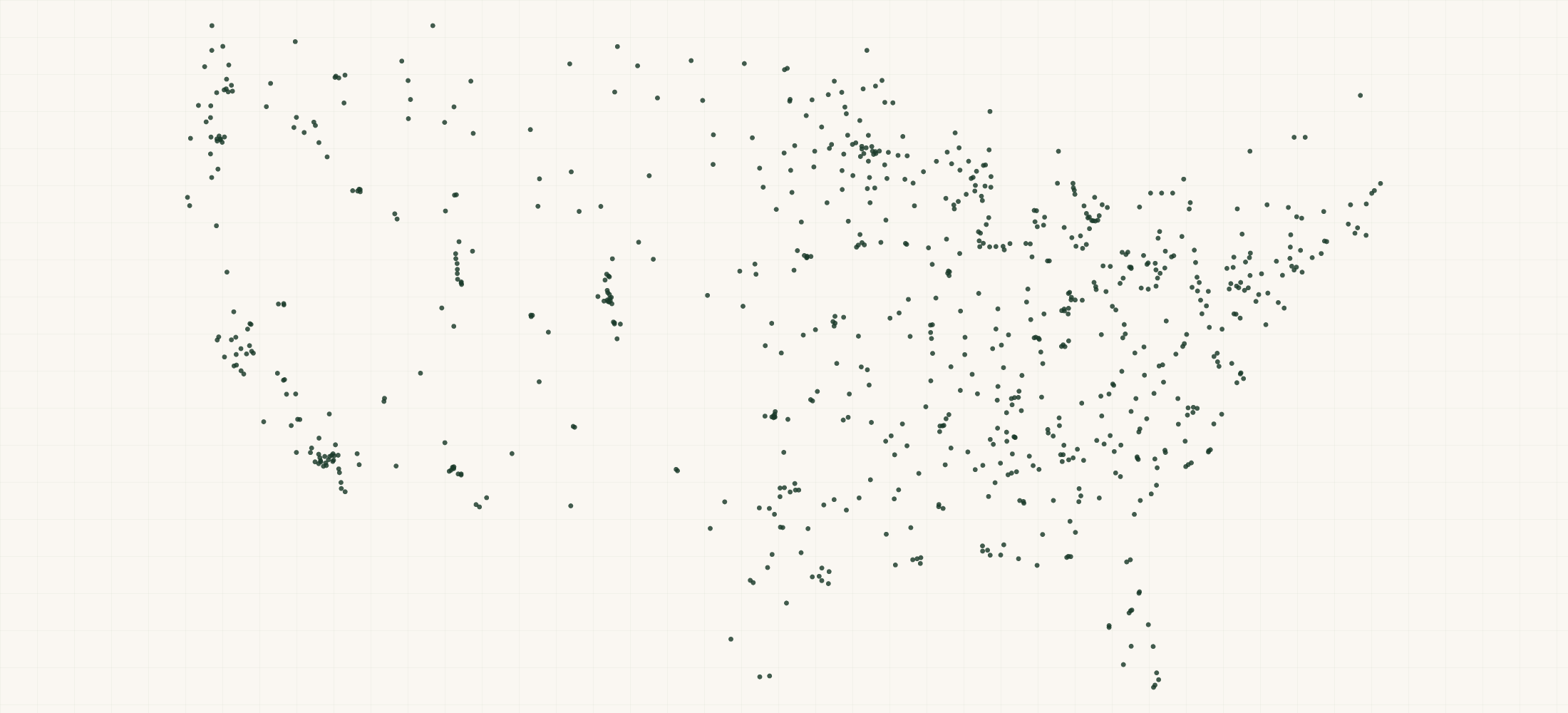 Map of where the MTM Case-Gard Retailers are