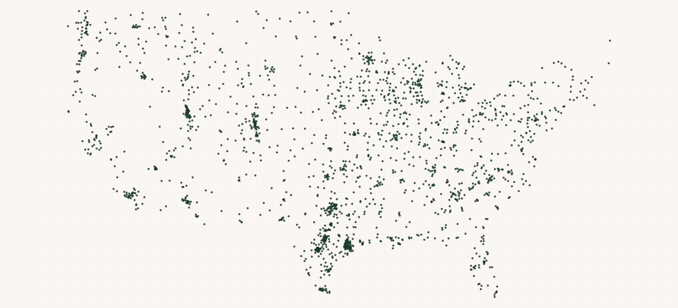 Map of where the Mtn Ops Retailers are