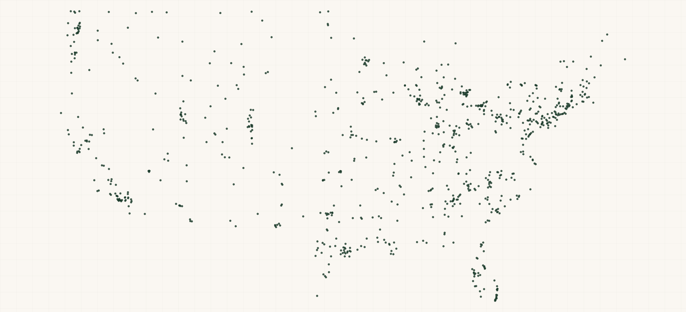 Map of where the Multiquip Dealers are