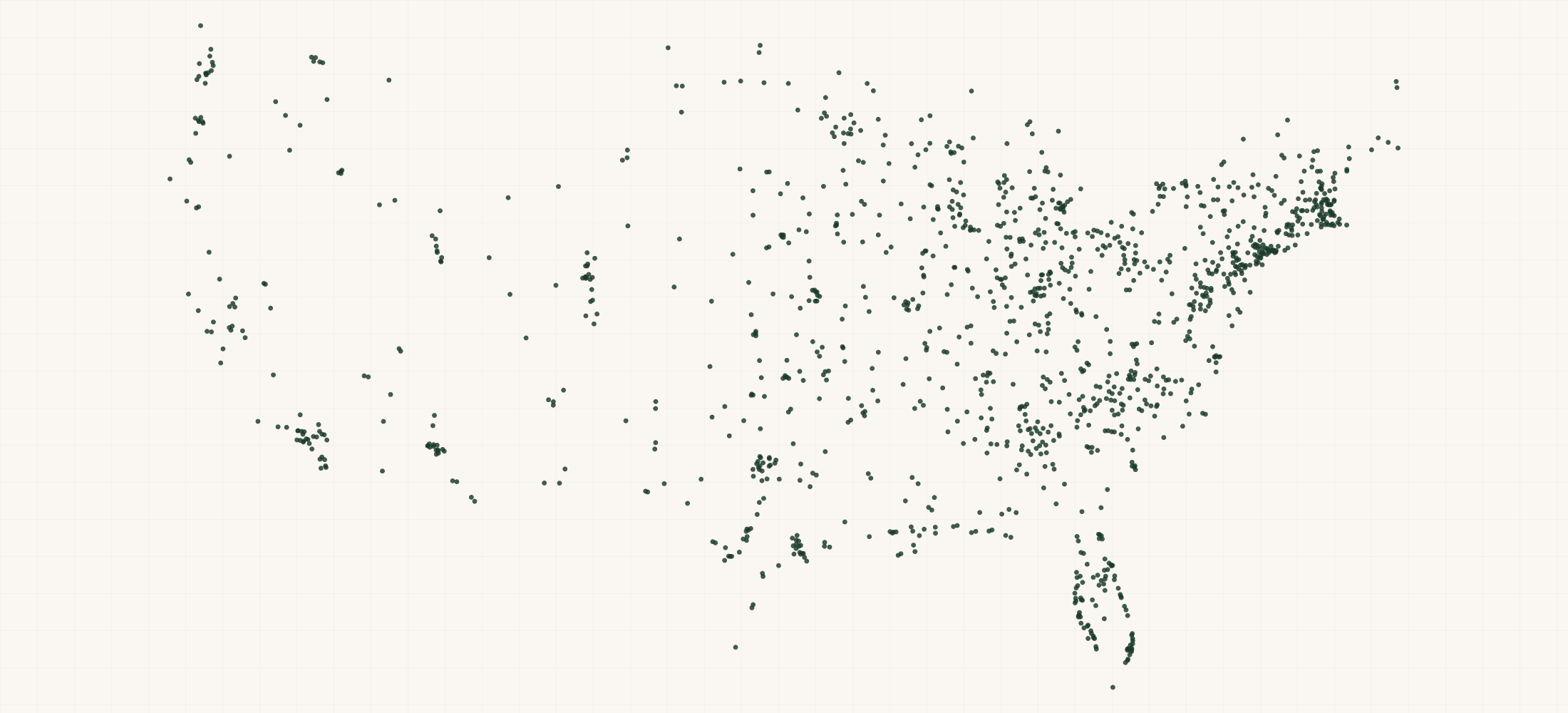 Map of where the Mustang Motorcycle Seats Retailers are