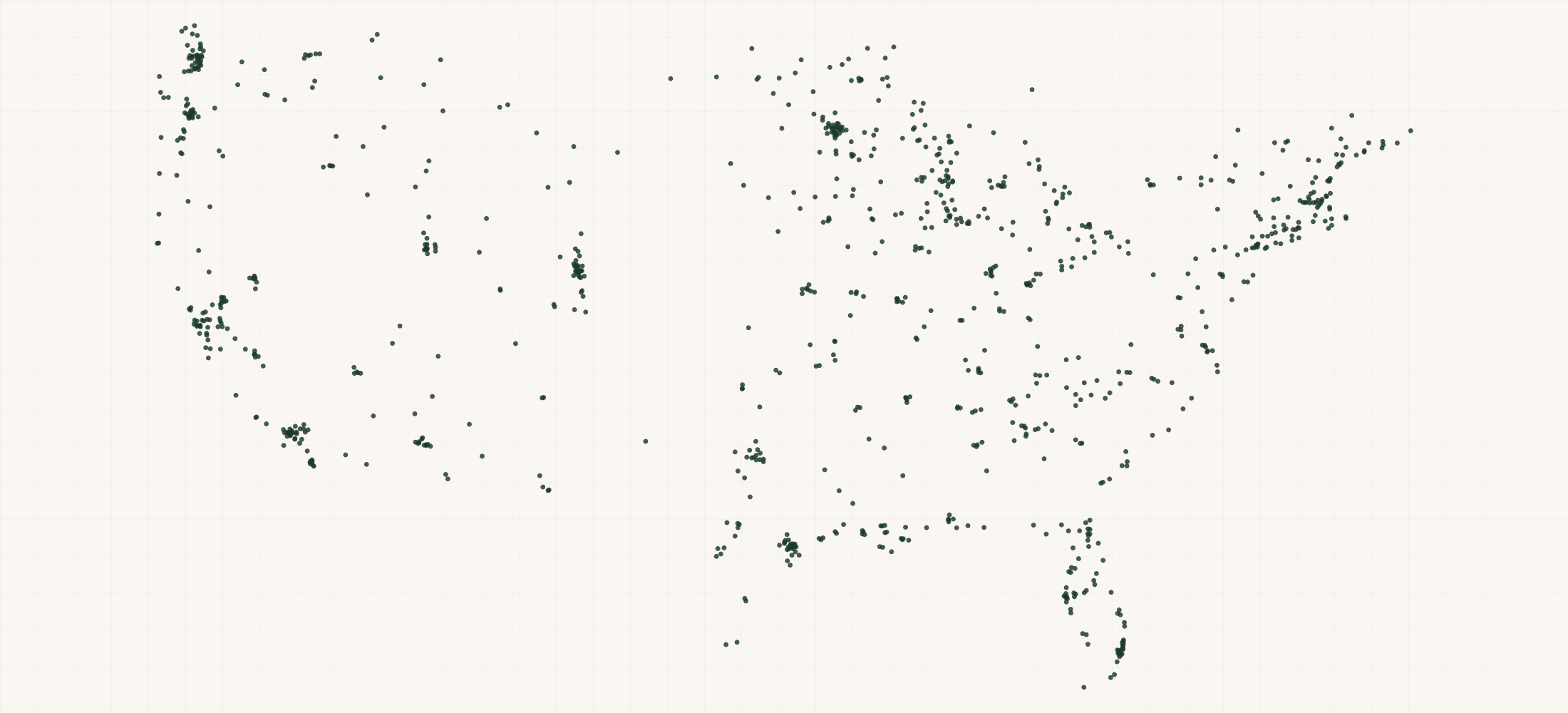 Map of where the Mustang Survival Retailers are