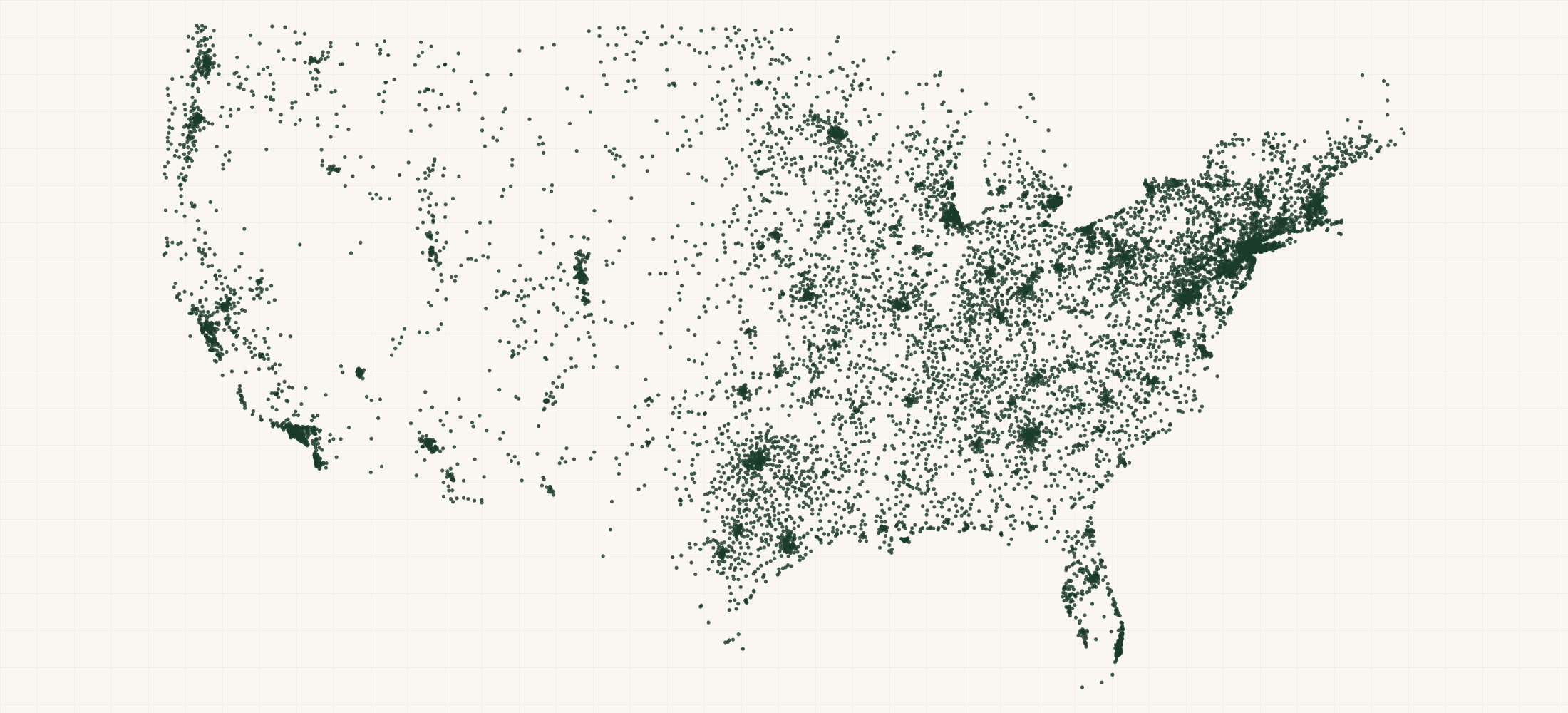 Map of where the Mutual & Membership Benefit Nonprofits are