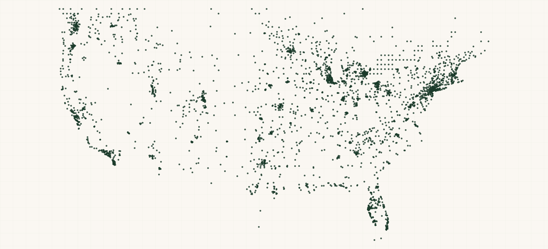 Map of where the Namaste Foods Retailers are