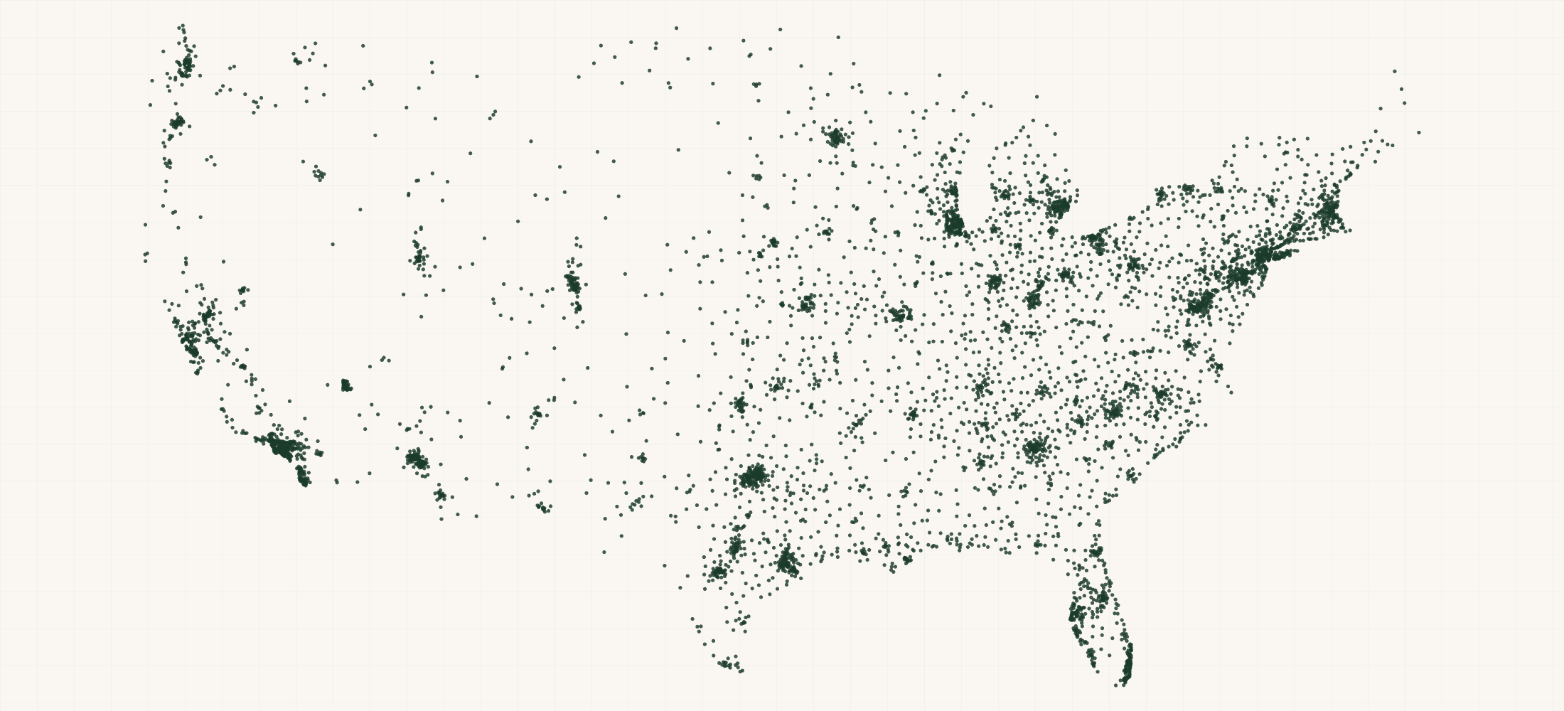 Map of where the Native Pet Retailers are
