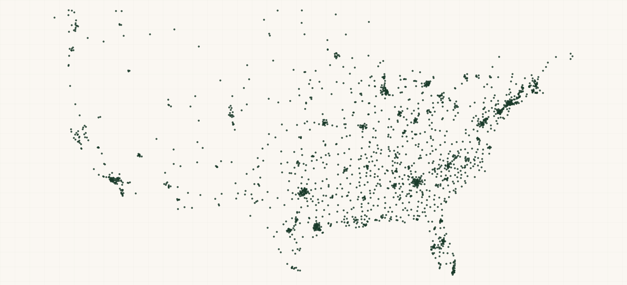 Map of where the New Era Retailers are