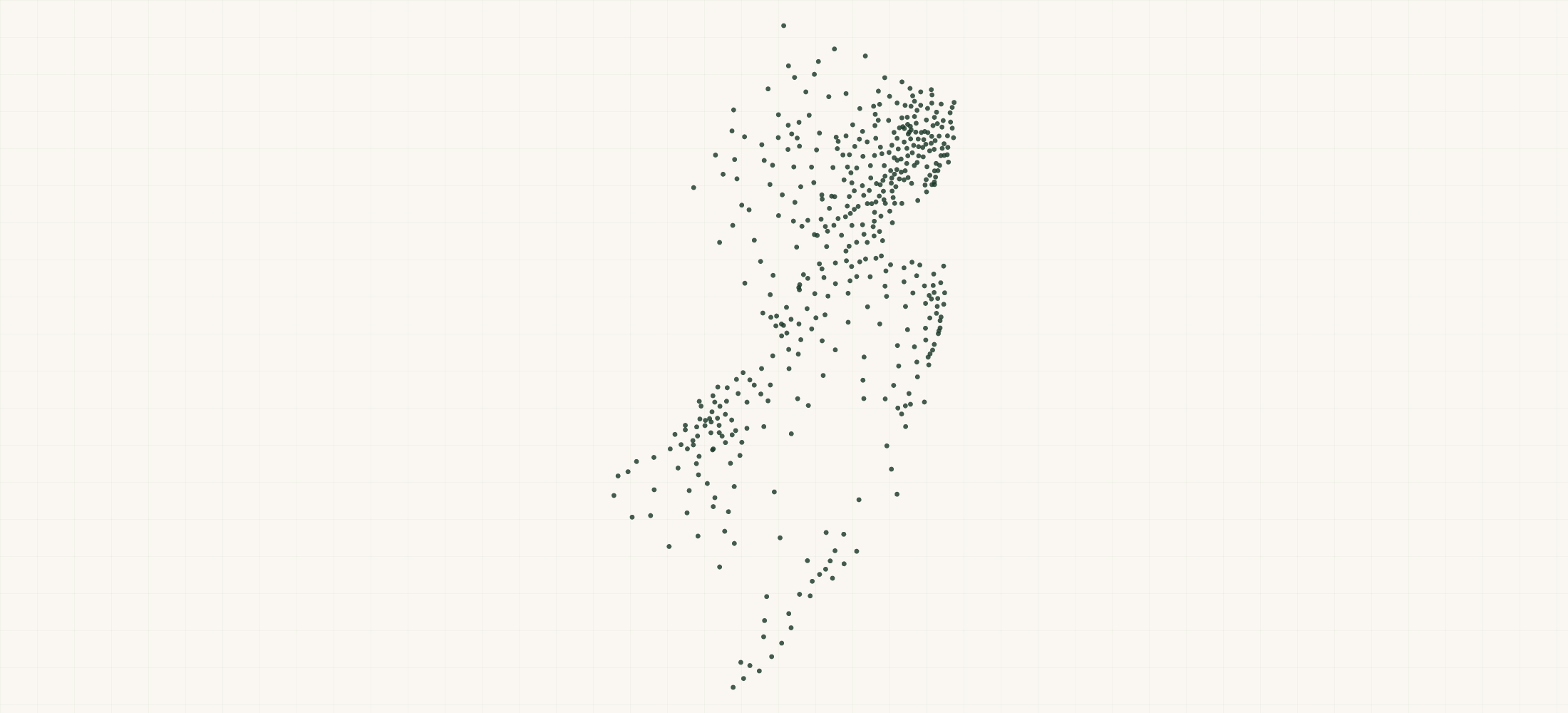 Map of where the New Jersey Bank Branches are