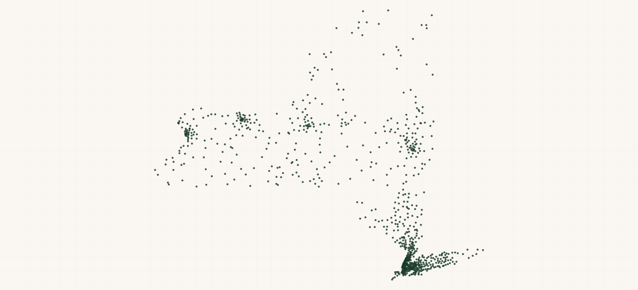 Map of where the New York Nonprofits are