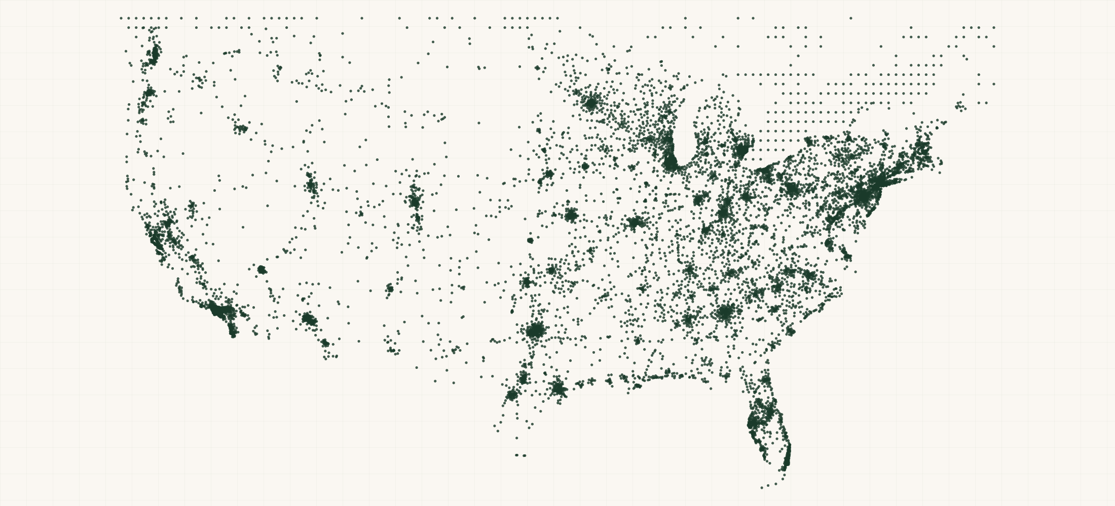 Map of where the Nicotine, Vape & Cannabis Brand Retailers are