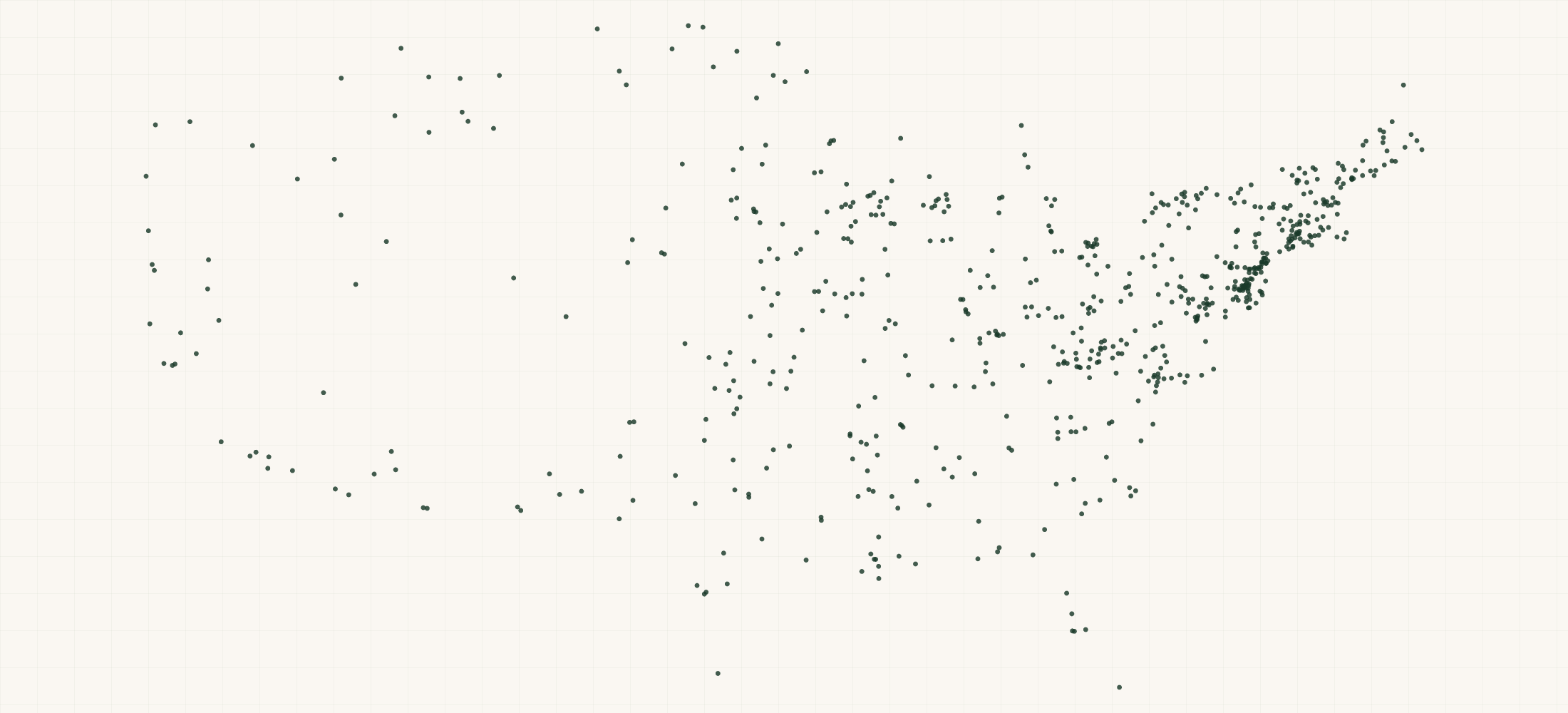 Map of where the NOMOO Retailers are