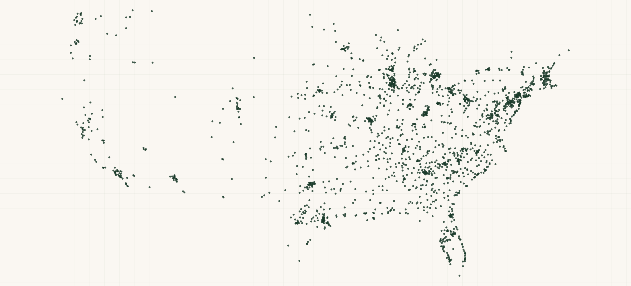 Map of where the Nora Fleming Retailers are