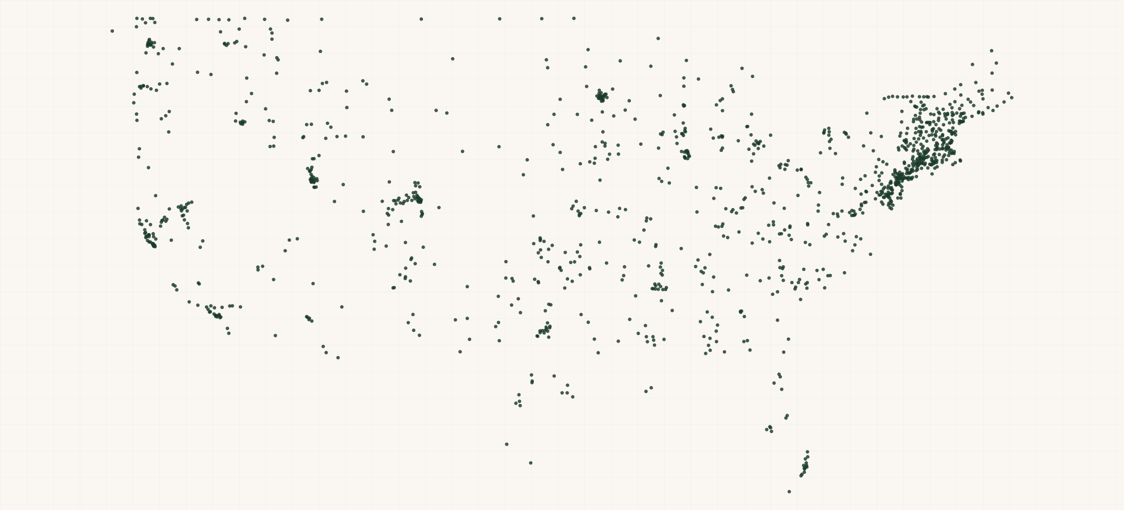 Map of where the Nordica Retailers are