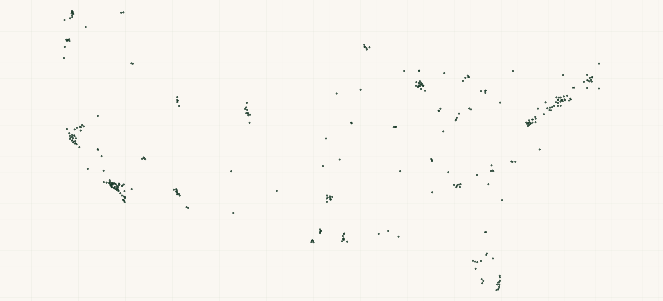 Map of where the Nordstrom Store Locations are