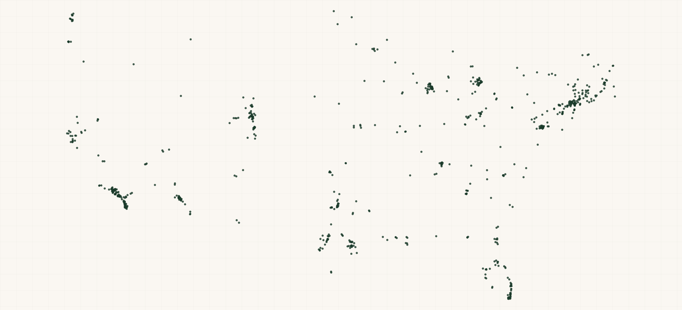 Map of where the Numilk Retailers are
