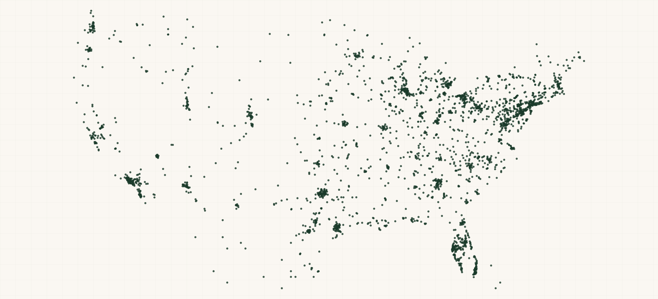 Map of where the OLAPLEX Retailers are
