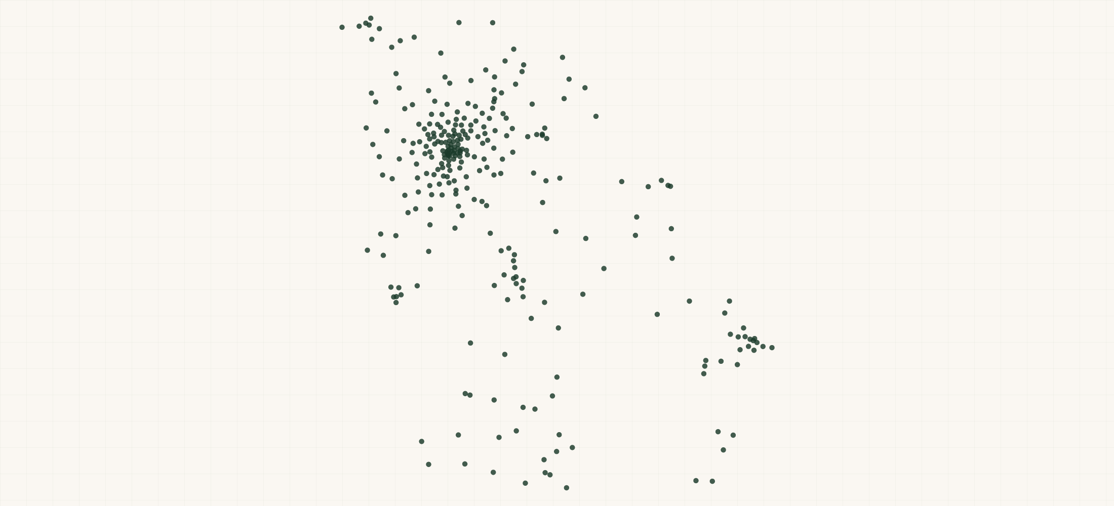 Map of where the Old Fourth Distillery Retailers are