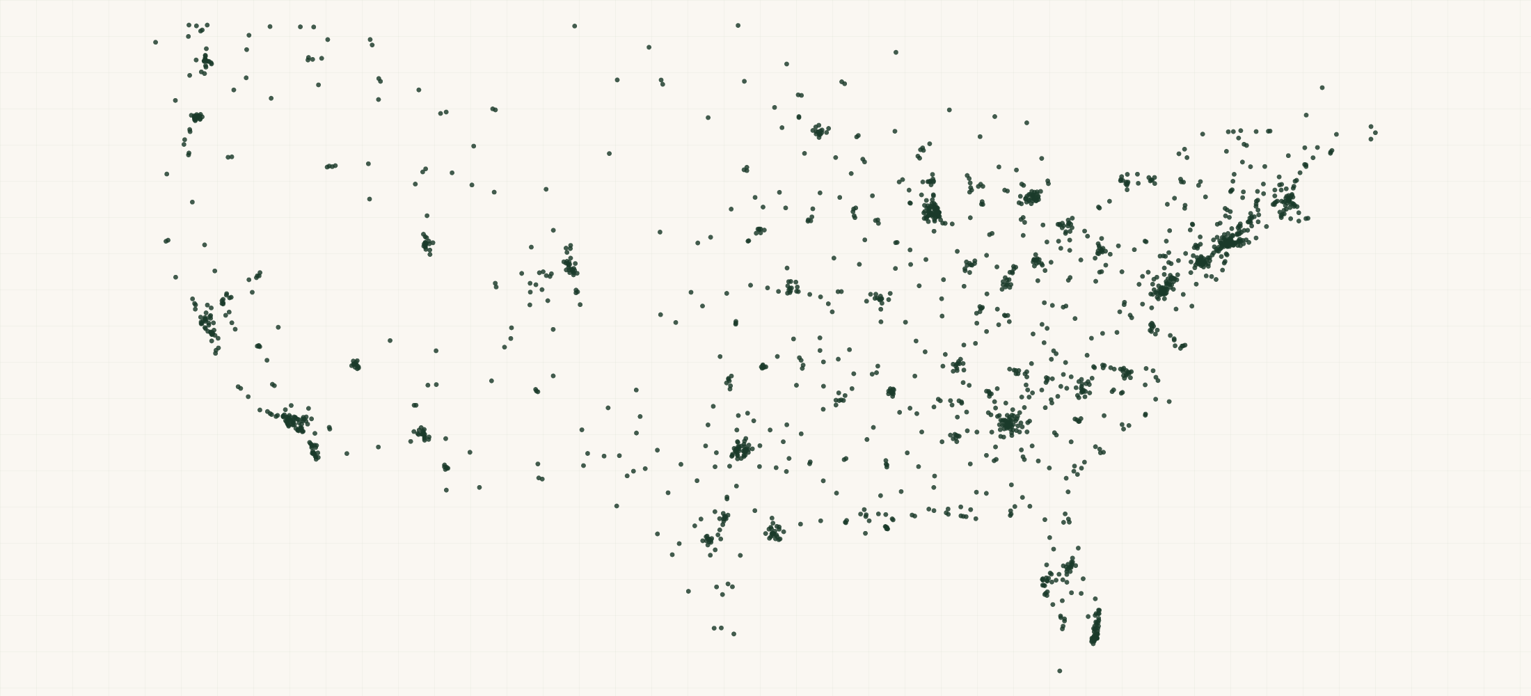 Map of where the On Running Retailers are