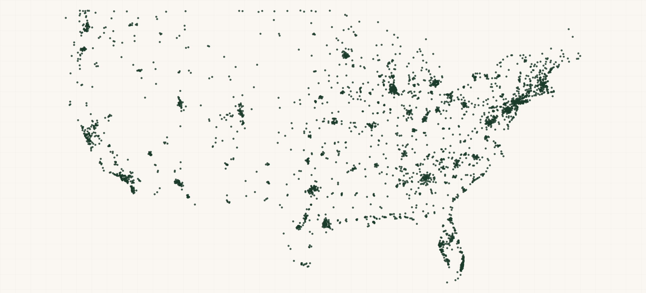 Map of where the OOFOS Retailers are