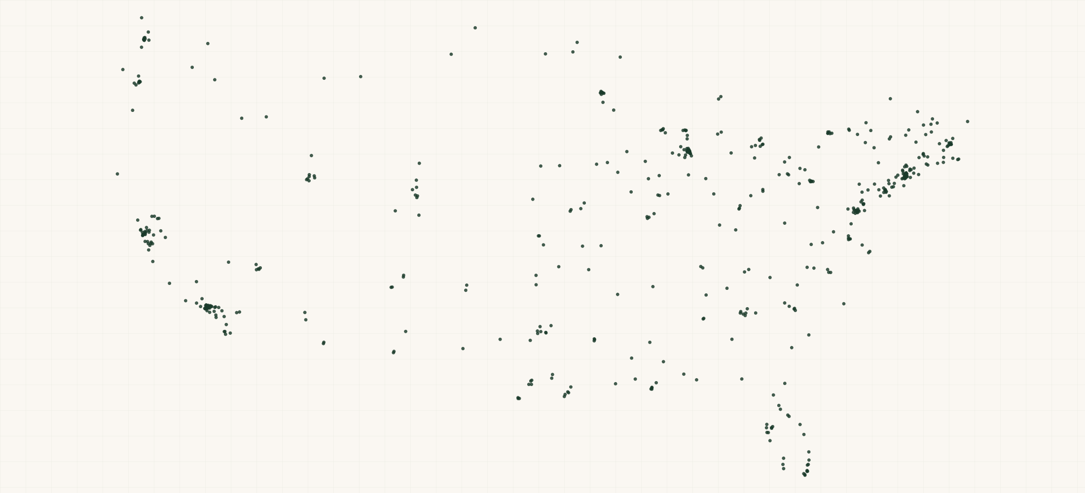 Map of where the Opera Companies are