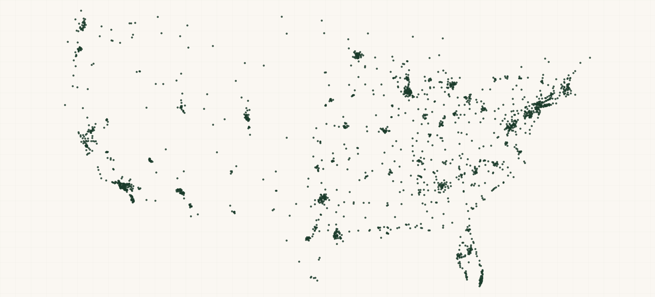 Map of where the Orebella Retailers are