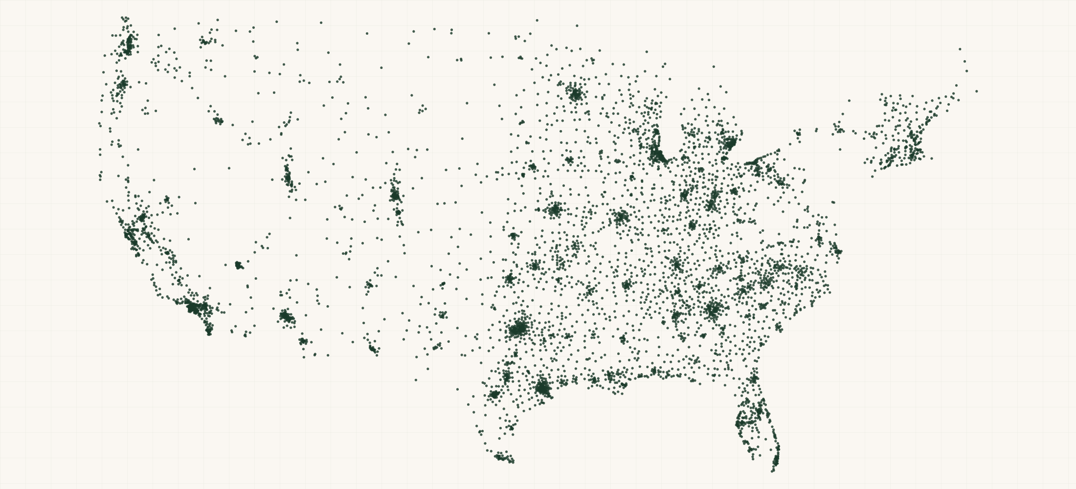 Map of where the O'Reilly Auto Parts Locations are