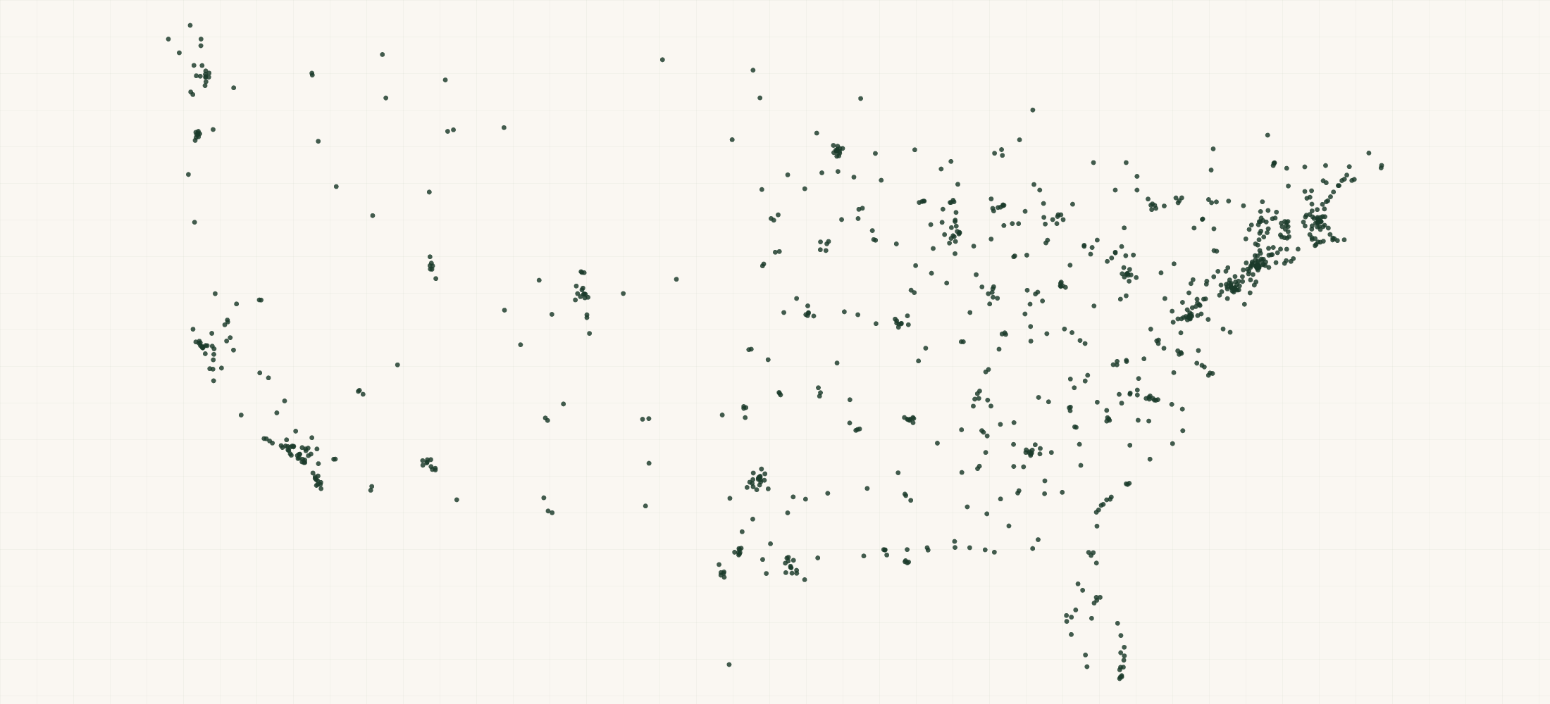 Map of where the Original Duckhead Retailers are
