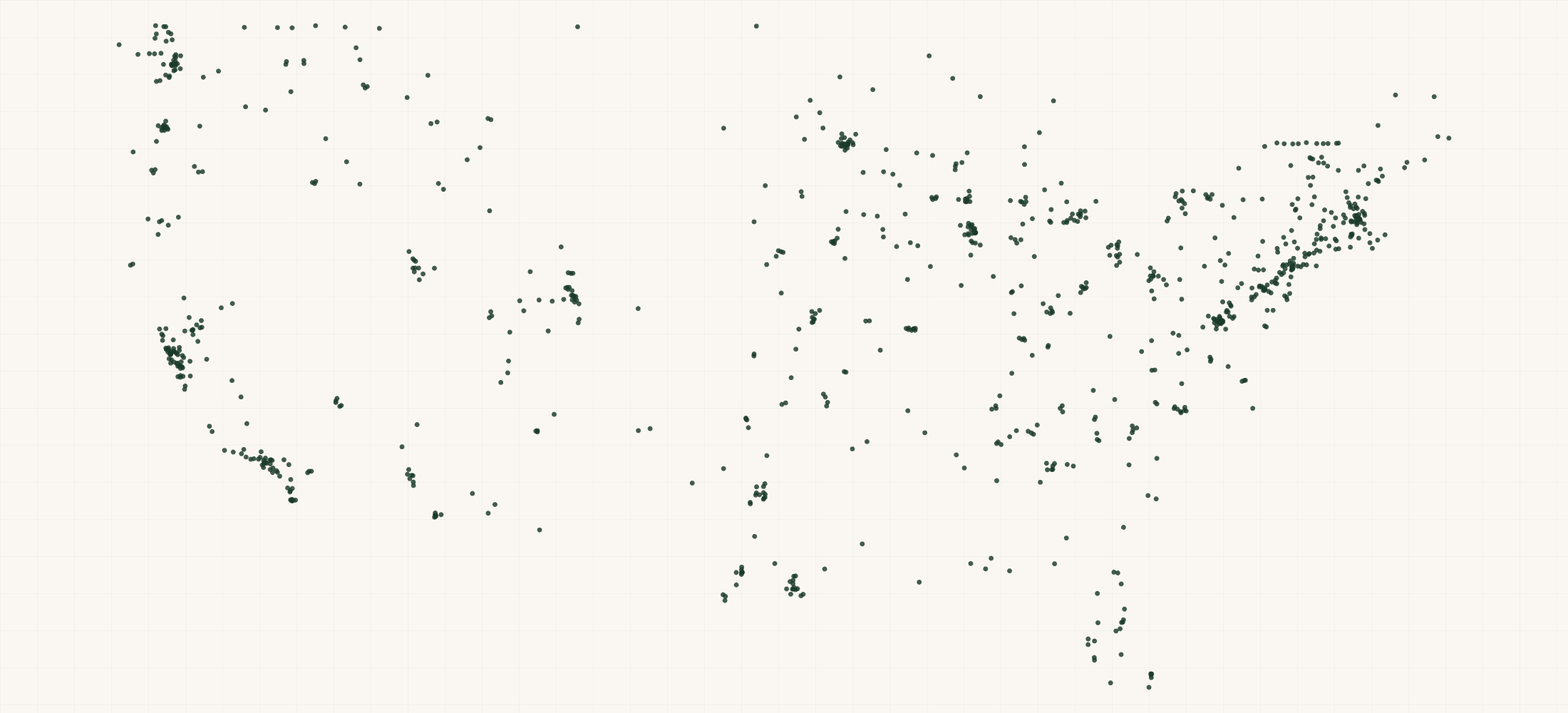 Map of where the Ortlieb Retailers are