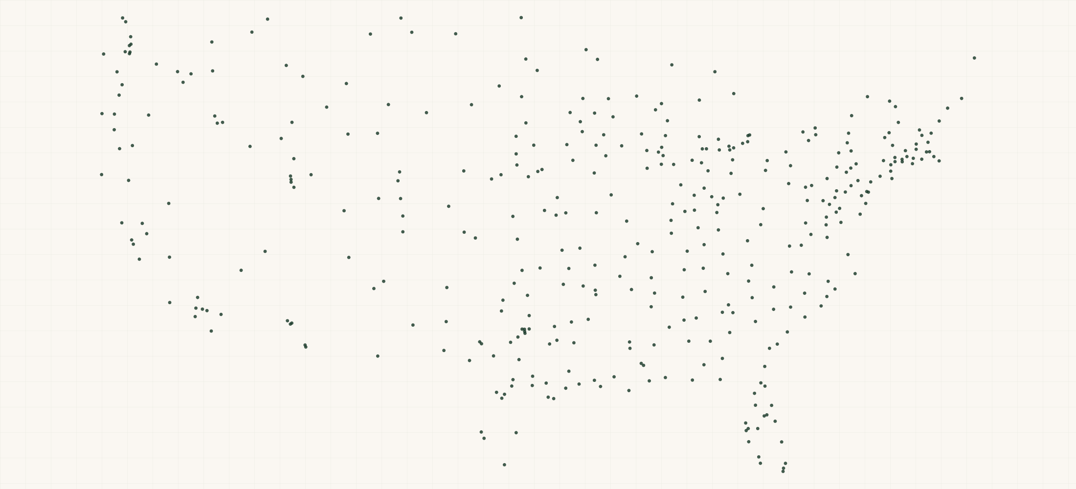 Map of where the Overhead Door Distributors are
