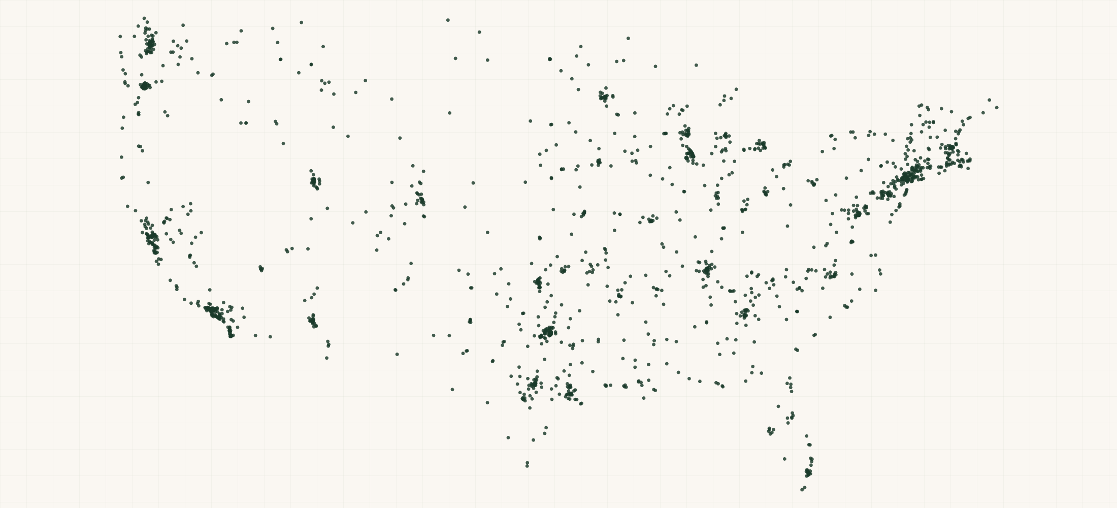 Map of where the Paddywax Retailers are