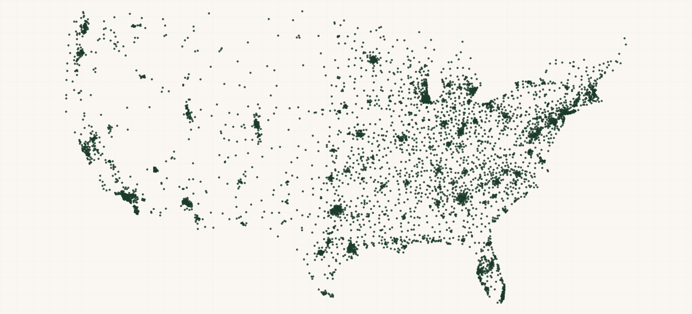 Map of where the Pair of Thieves Retailers are