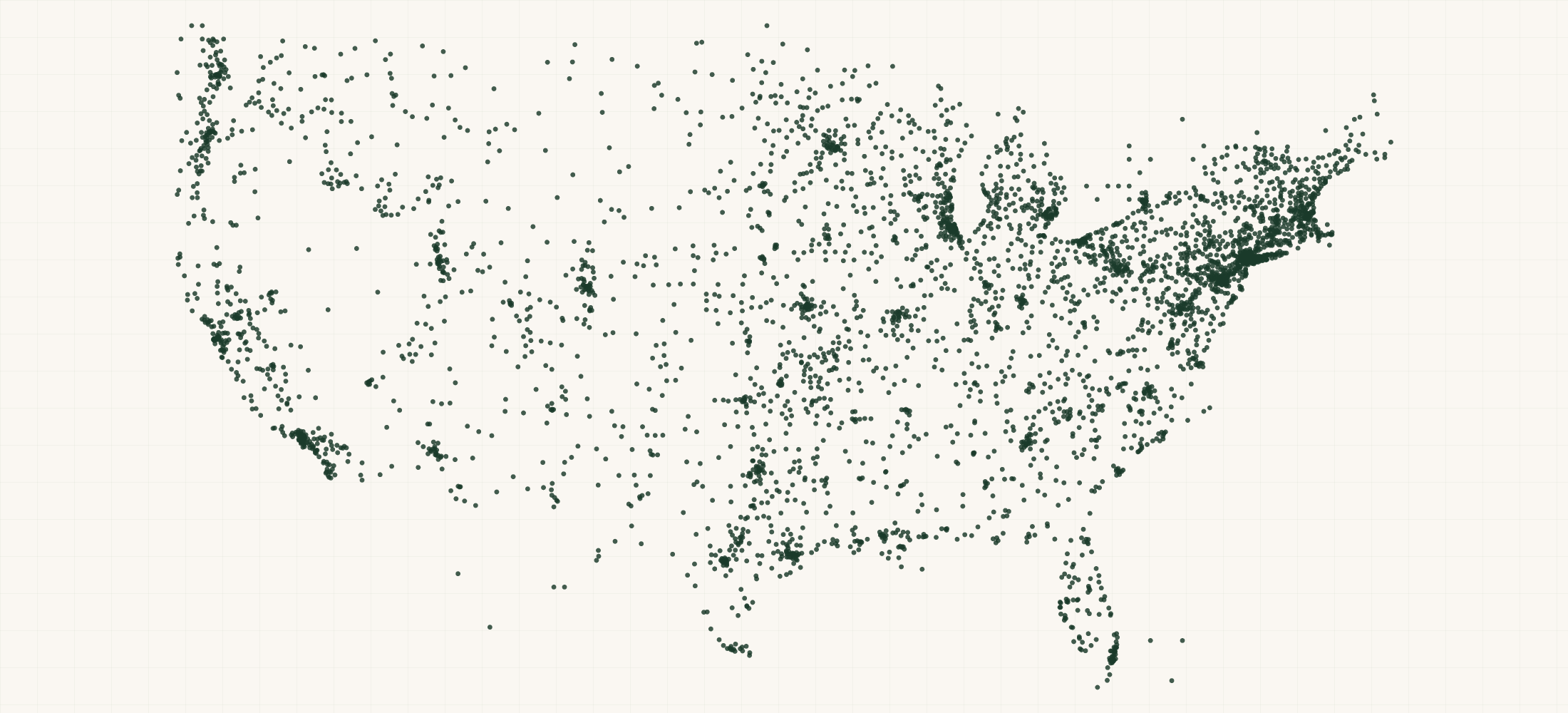 Map of where the Paleblue Retailers are
