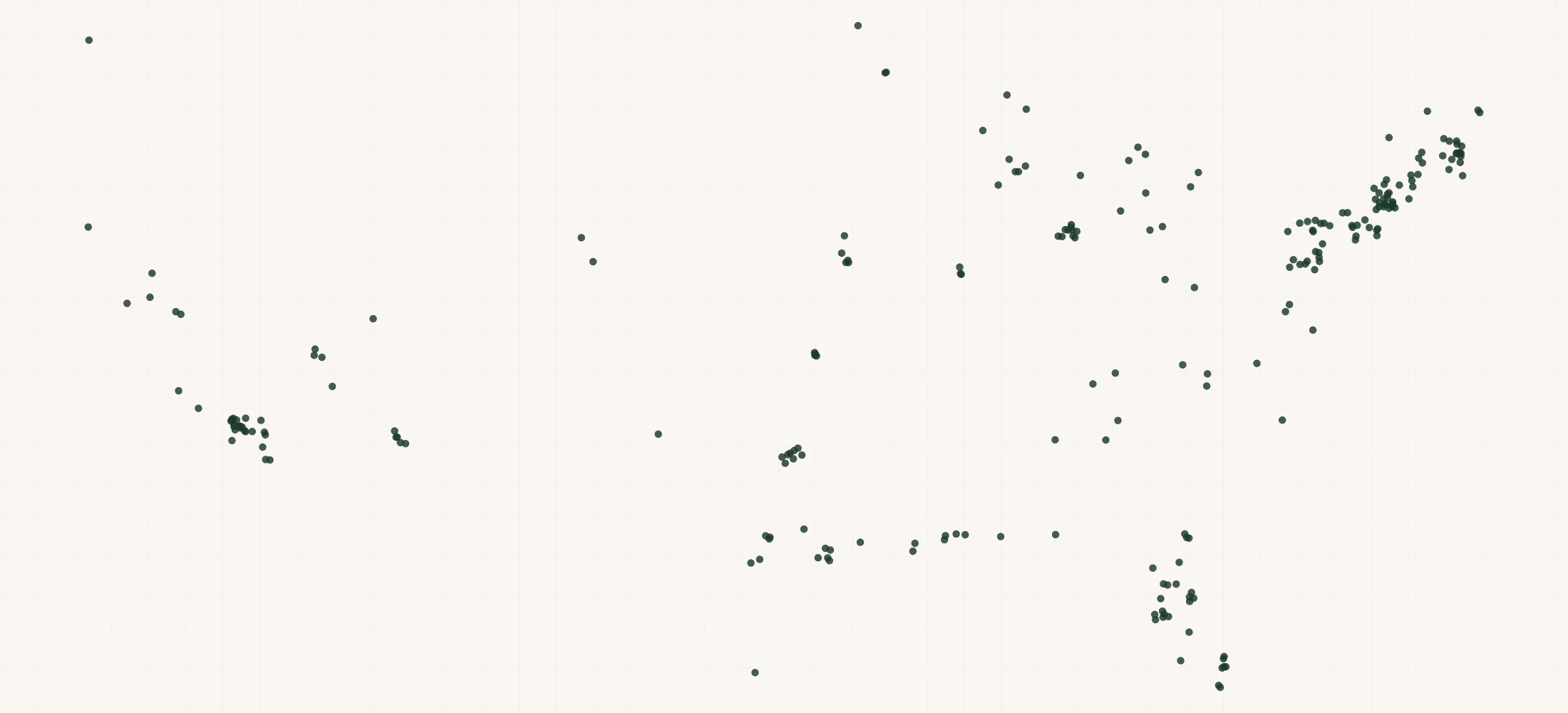 Map of where the Panic Panties Retailers are