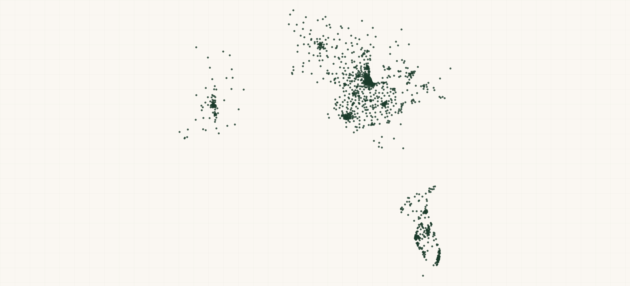 Map of where the Papa Charlie's Retailers are